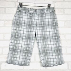Nike Golf Dri-Fit Plaid Shorts‎ White/Grey Women’s Size 4 EUC